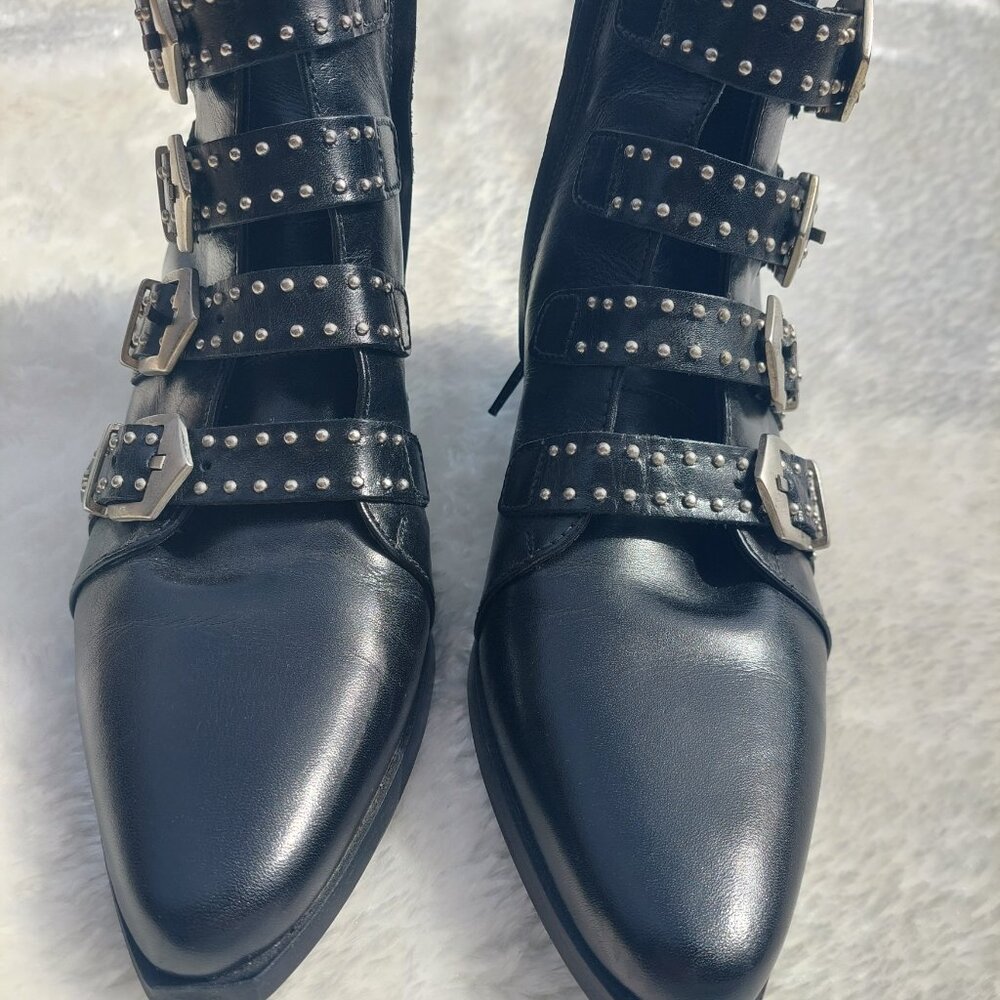 Pertini leather booties with buckles - Picture 6 of 8